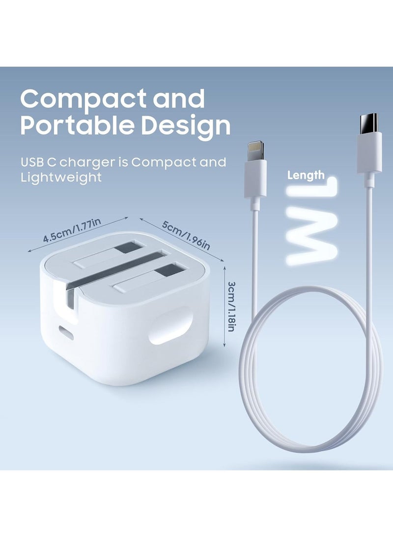 ARNOTEC 20W USB C Fast Charger with USB C to Lightning Cable, MFi Certified, iPhone Charger Block for iPhone 14/14 Pro/14 Pro Max/13/12/11/XR/XS/X/SE, iPad, AirPods - Image 3